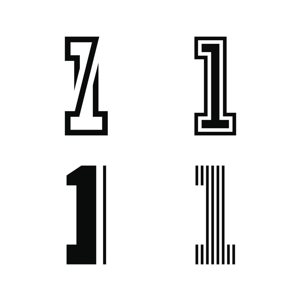 Set of creative number 1 logo design. Premium vector