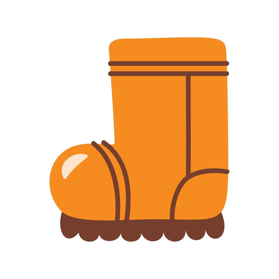 Yellow children gumboots cartoon illustration isolated on white background vector
