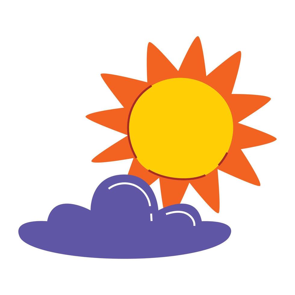 Shining Sun Character illustration on white vector