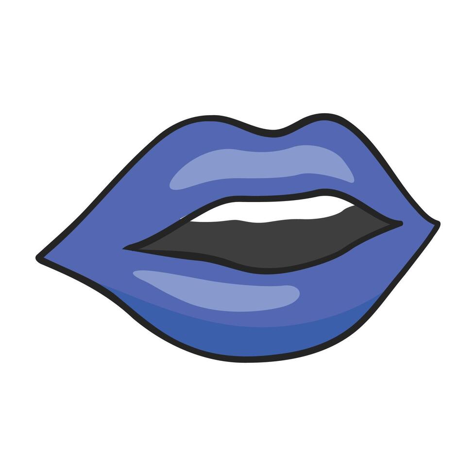 Mouth pop art icon isolated on the white background vector