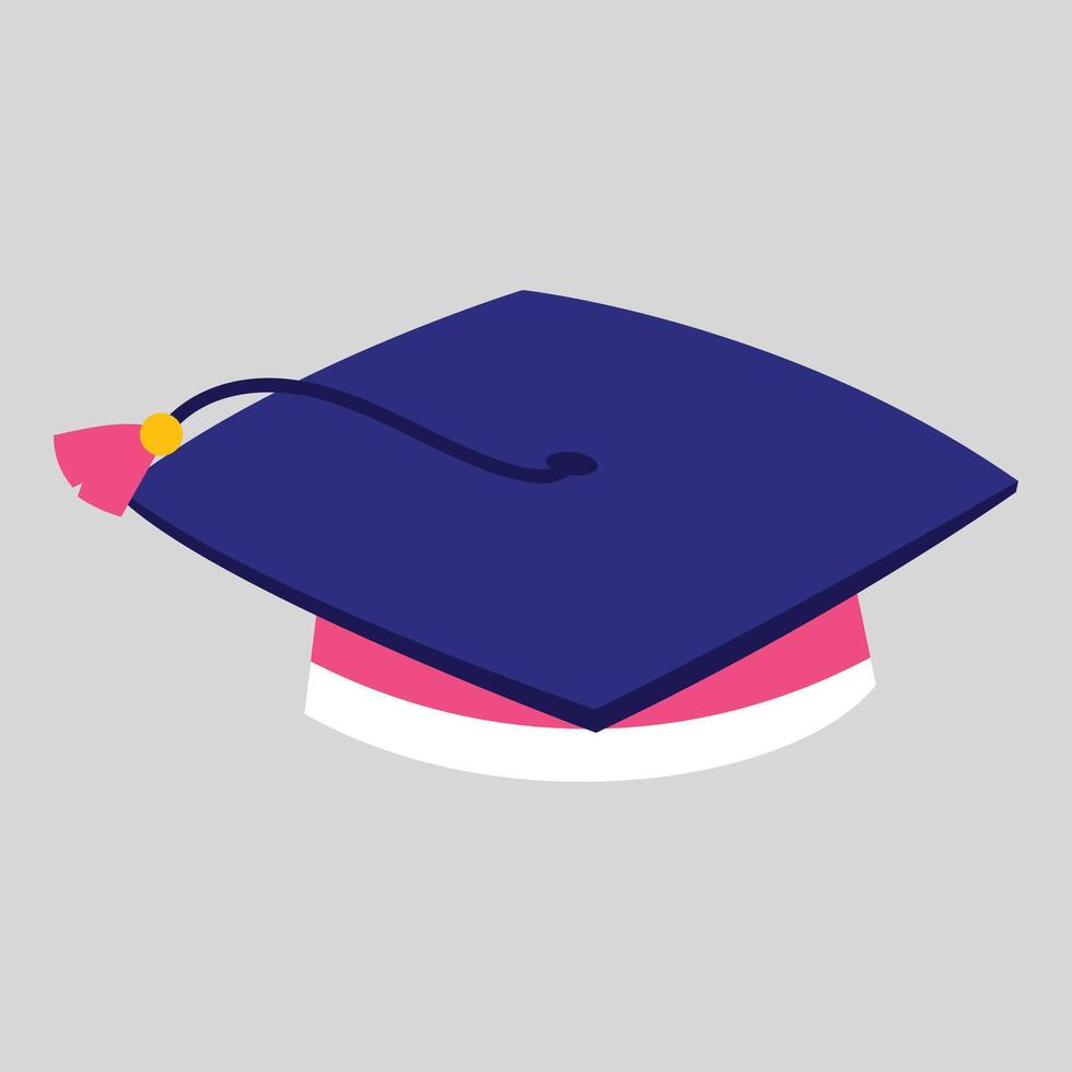 Graduation cap icon illustration on a gray background vector
