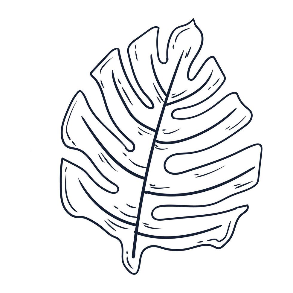 Hand drawn simple flower outline illustration isolated on a white background vector
