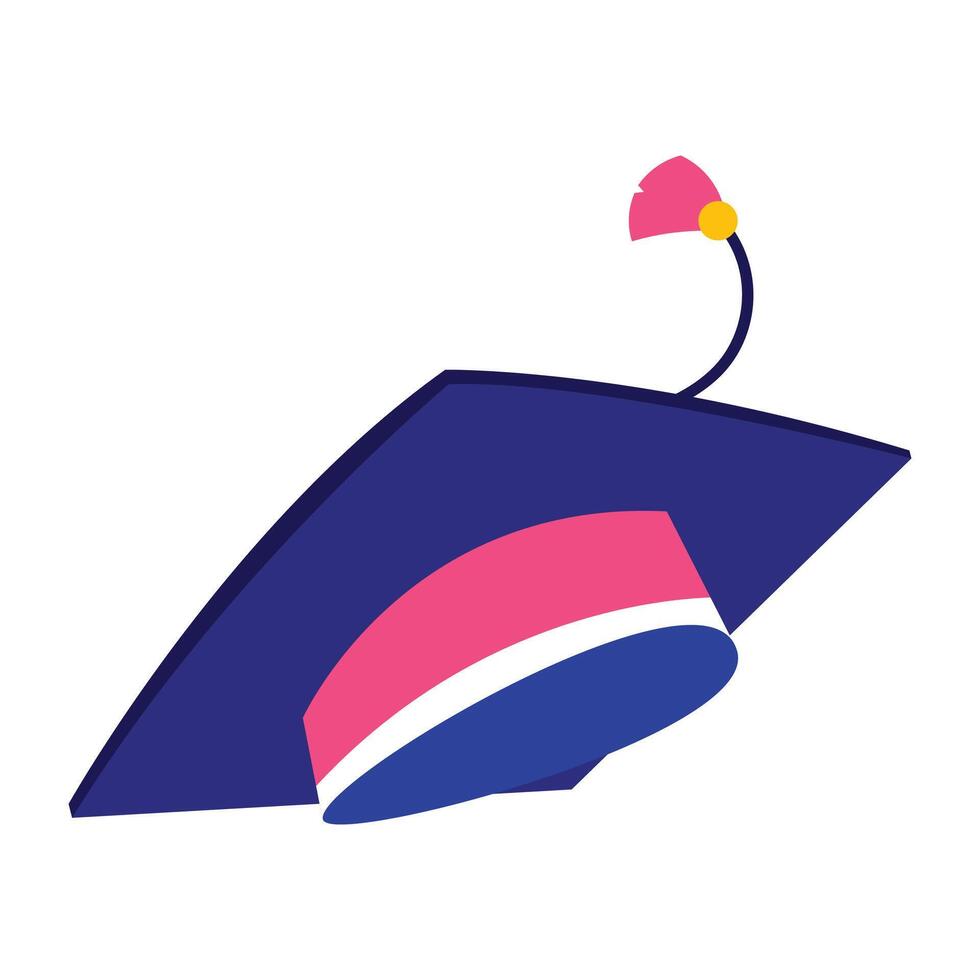 Graduation cap icon illustration on white background vector