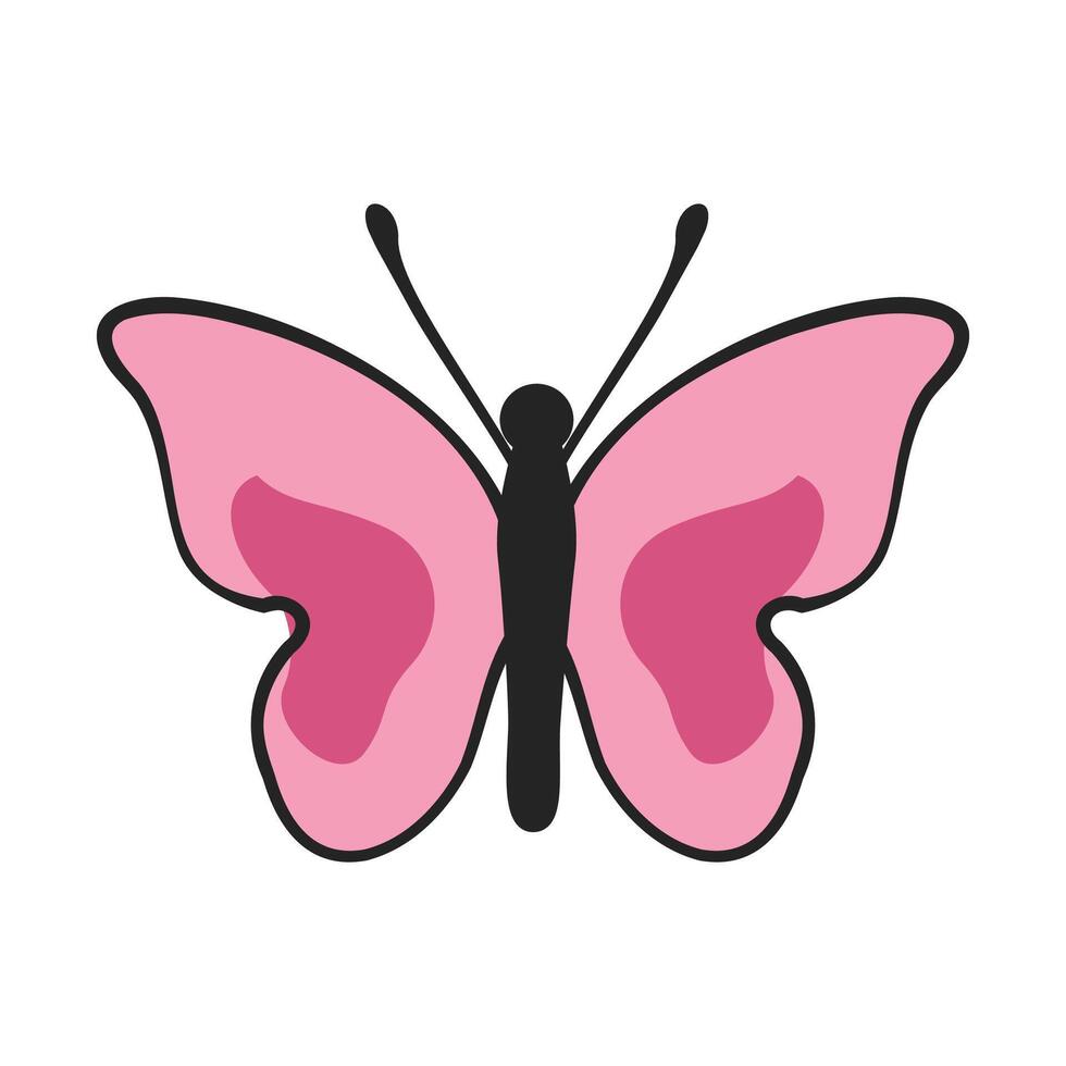 Beauty butterfly insect on white background vector