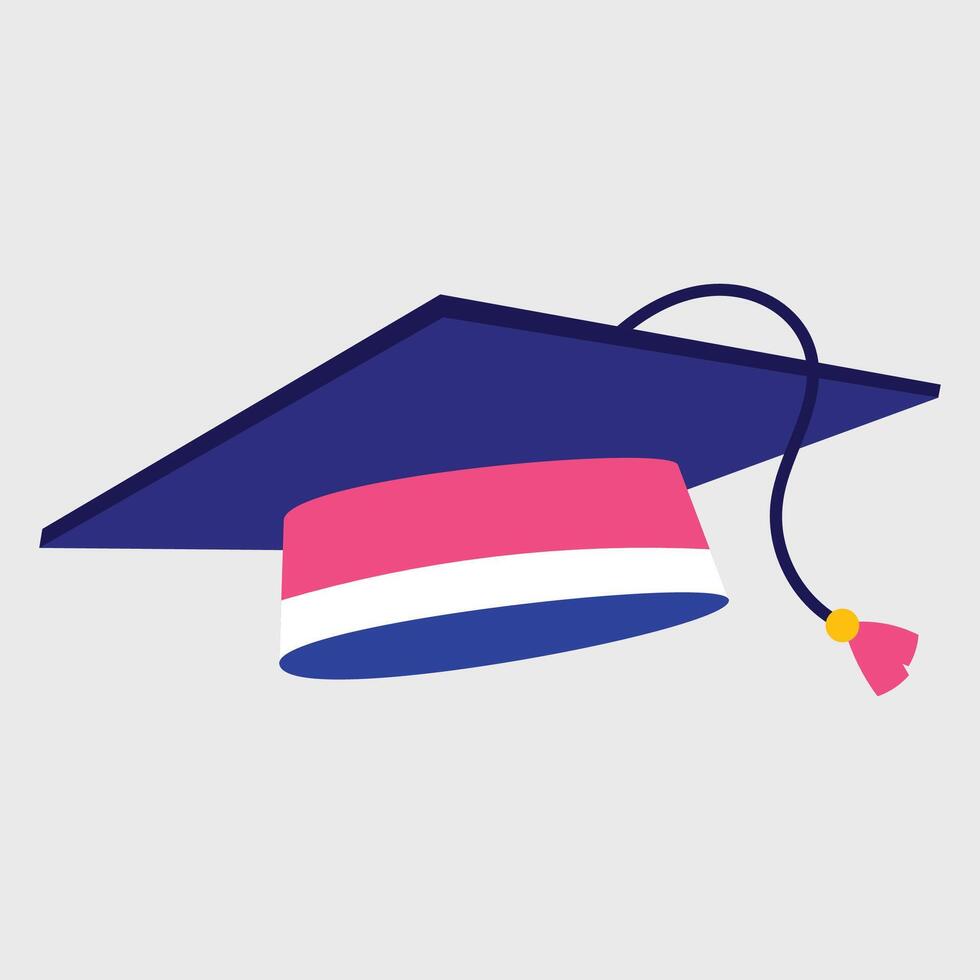 Graduation cap icon illustration on gray background vector