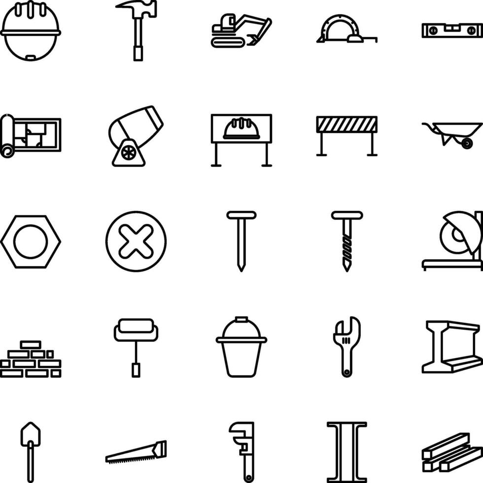 Construction icon pack vector