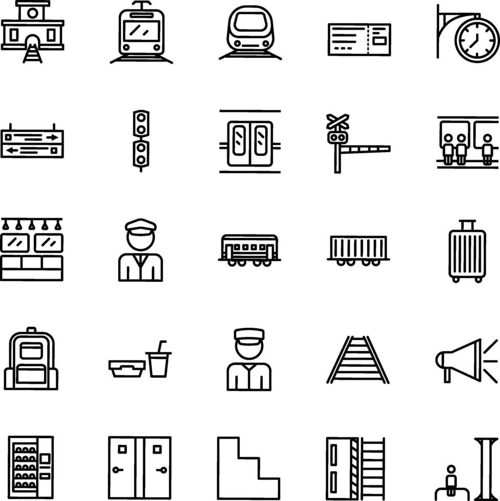 Station icon pack vector