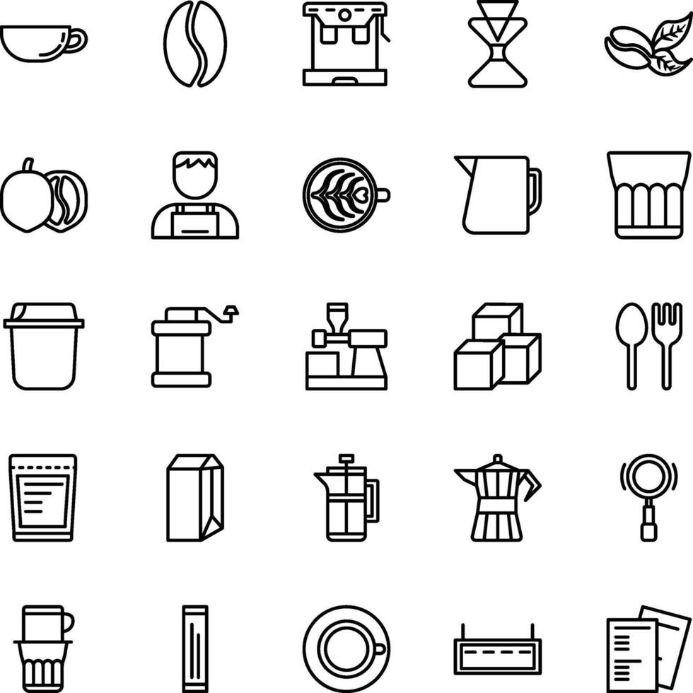 coffee shop icon pack vector