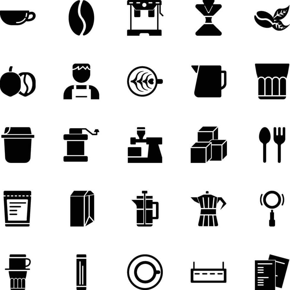 coffee shop icon pack vector