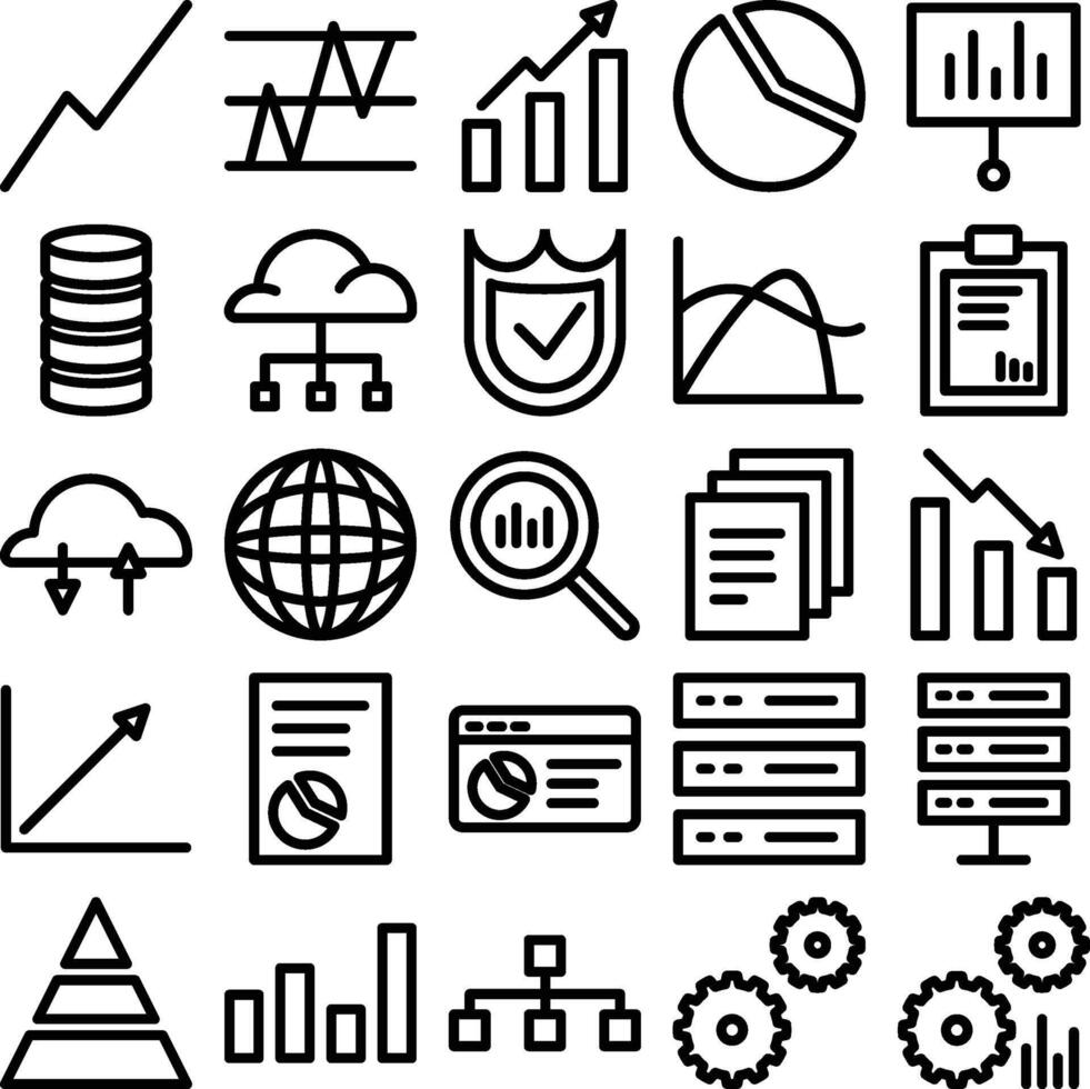 Data and Analysist icon pack vector