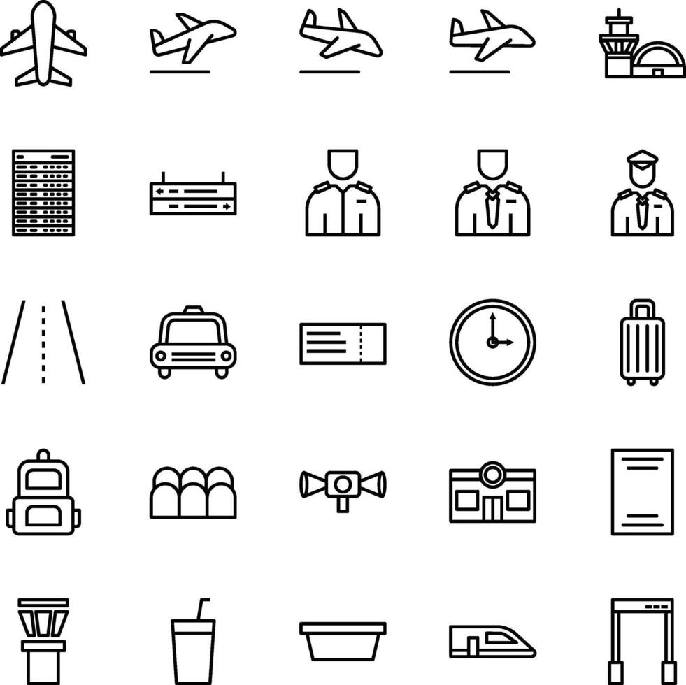 Airport icon pack vector