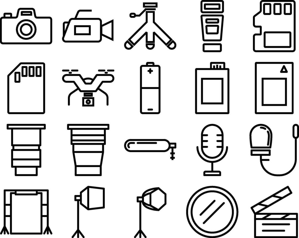 Rent camera icon pack vector