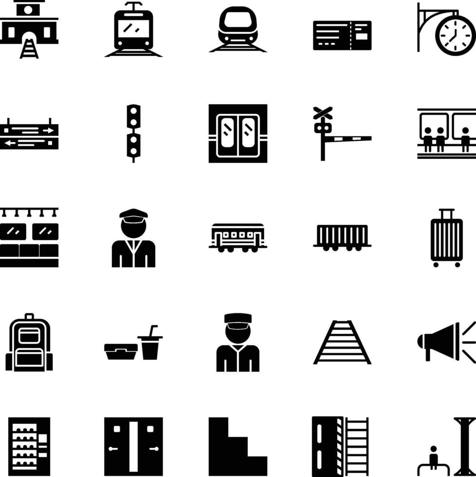 Station icon pack vector