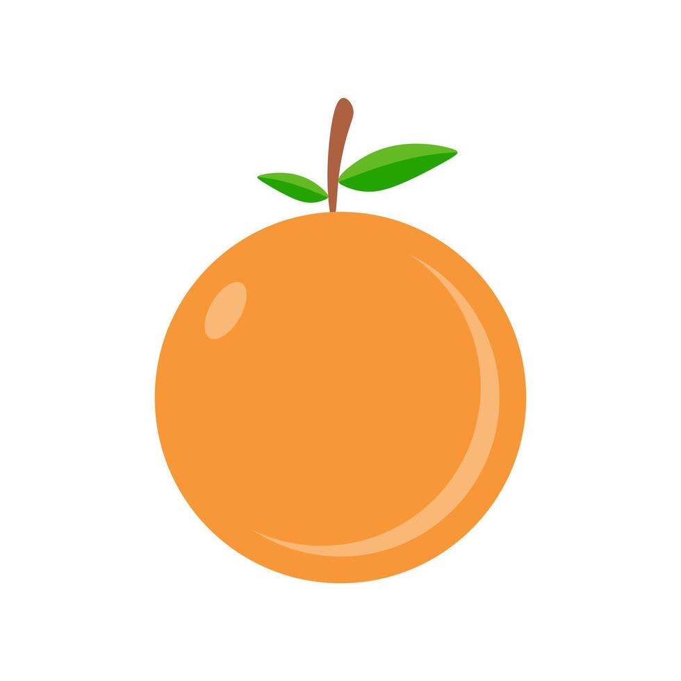 Delicious citrus illustration. Orange with leaves isolated on white background vector