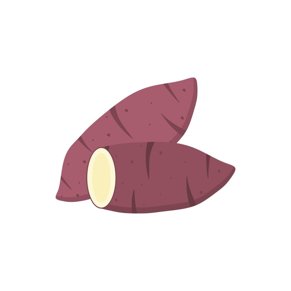 Fresh Sweet potato Vegetables Flat Design vector