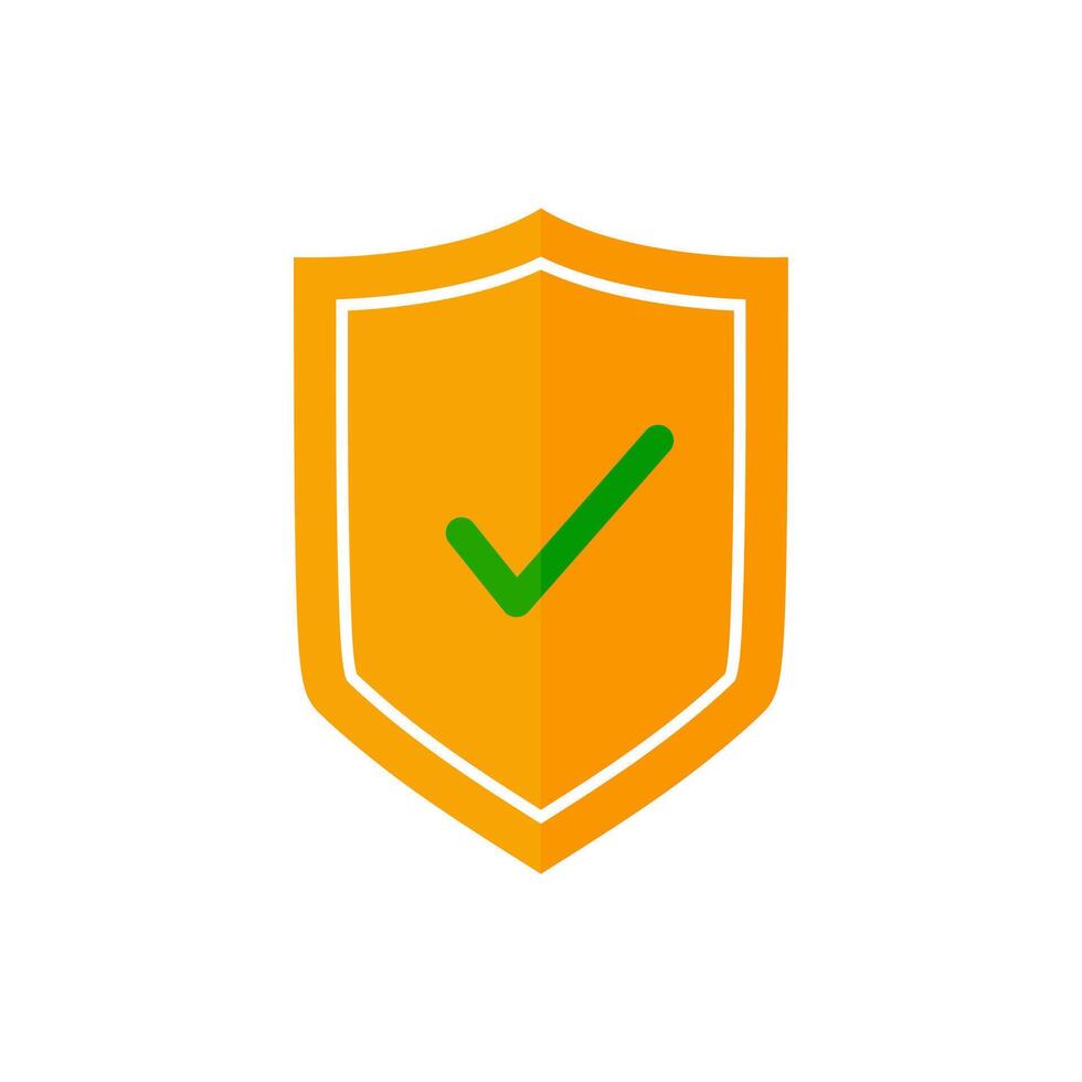 Check mark with shield icon vector
