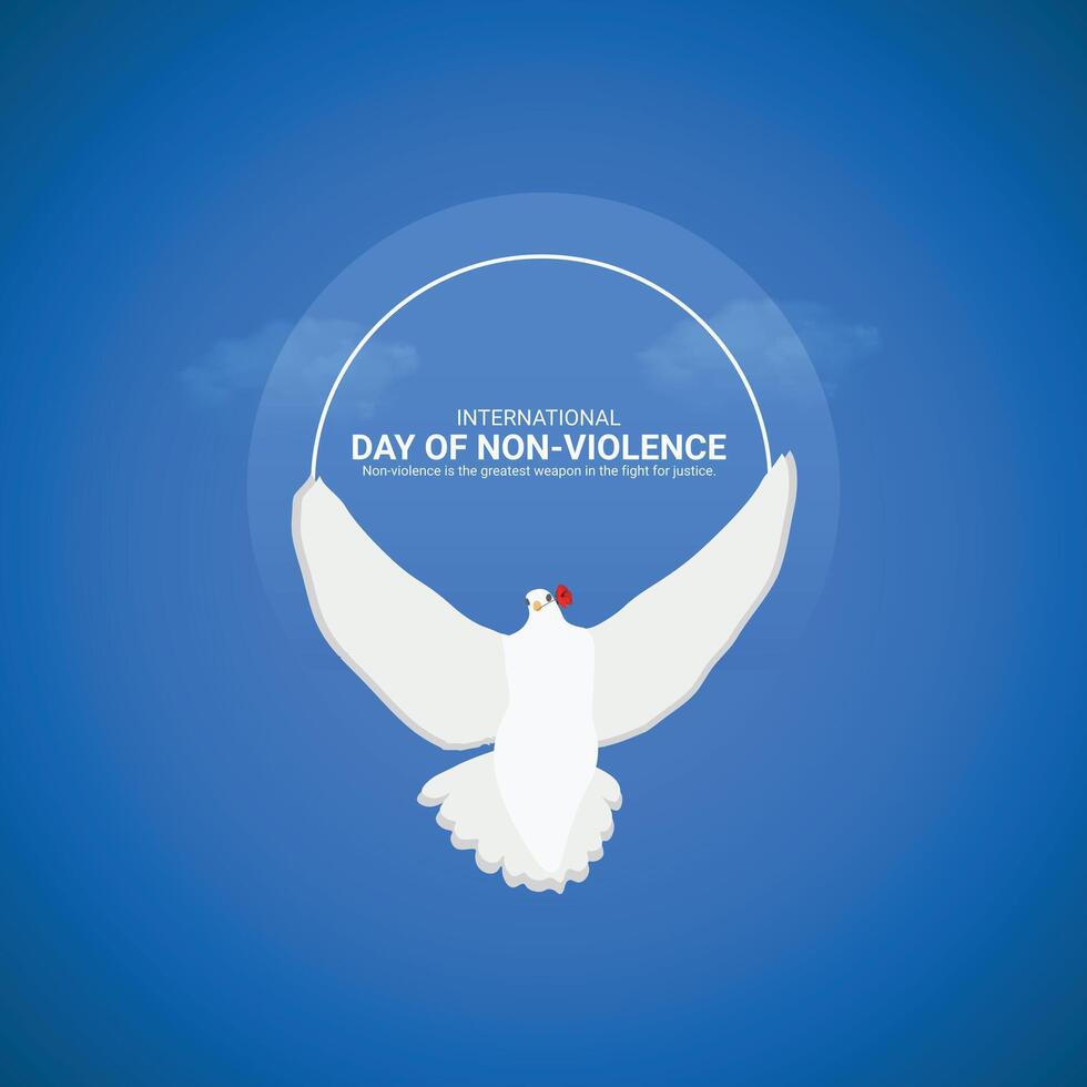 International Day of Non-Violence. Non-Violence day creative design for social media ads vector