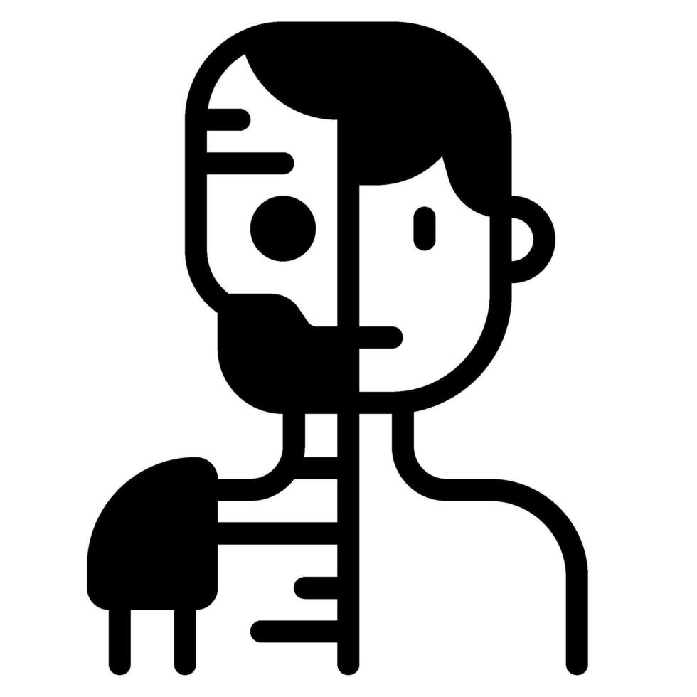 Cybernetics Cyber punk icon illustration vector