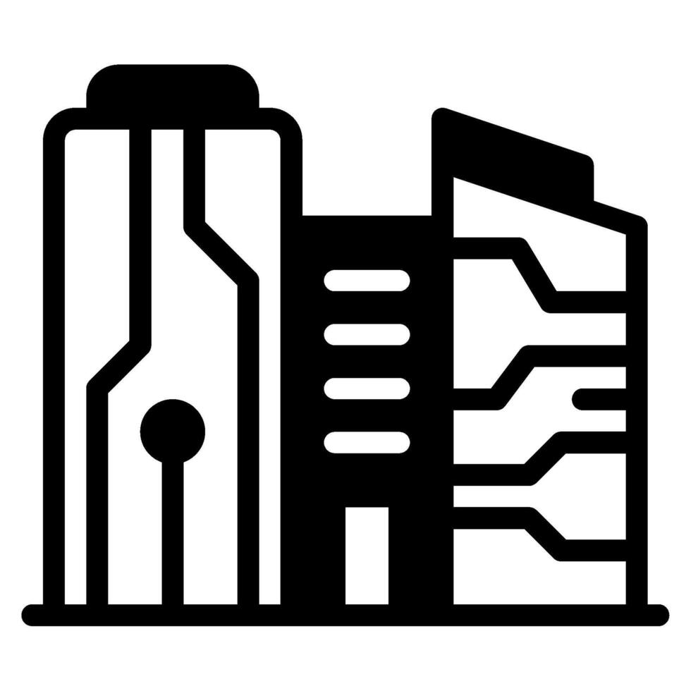 Skyline Cyber punk icon illustration vector
