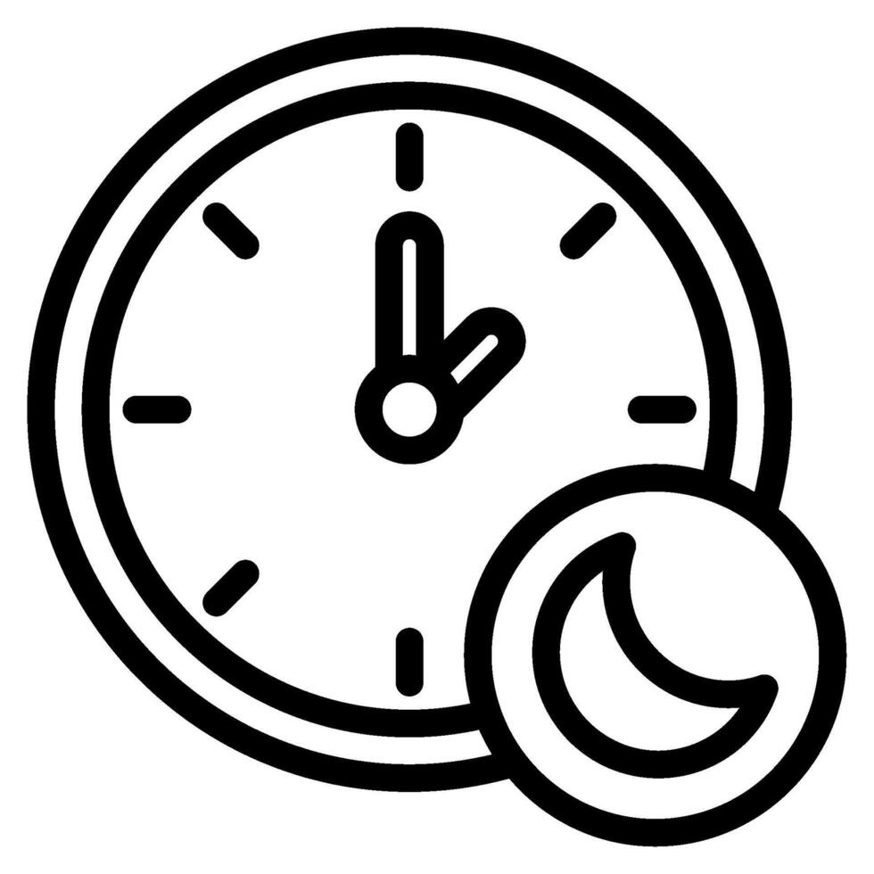 Midnight Time and Date icon illustration vector