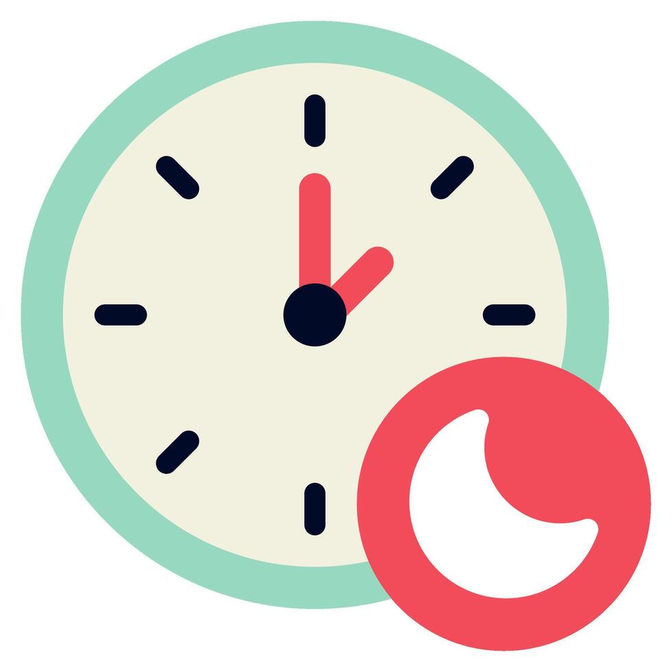 Midnight Time and Date icon illustration vector