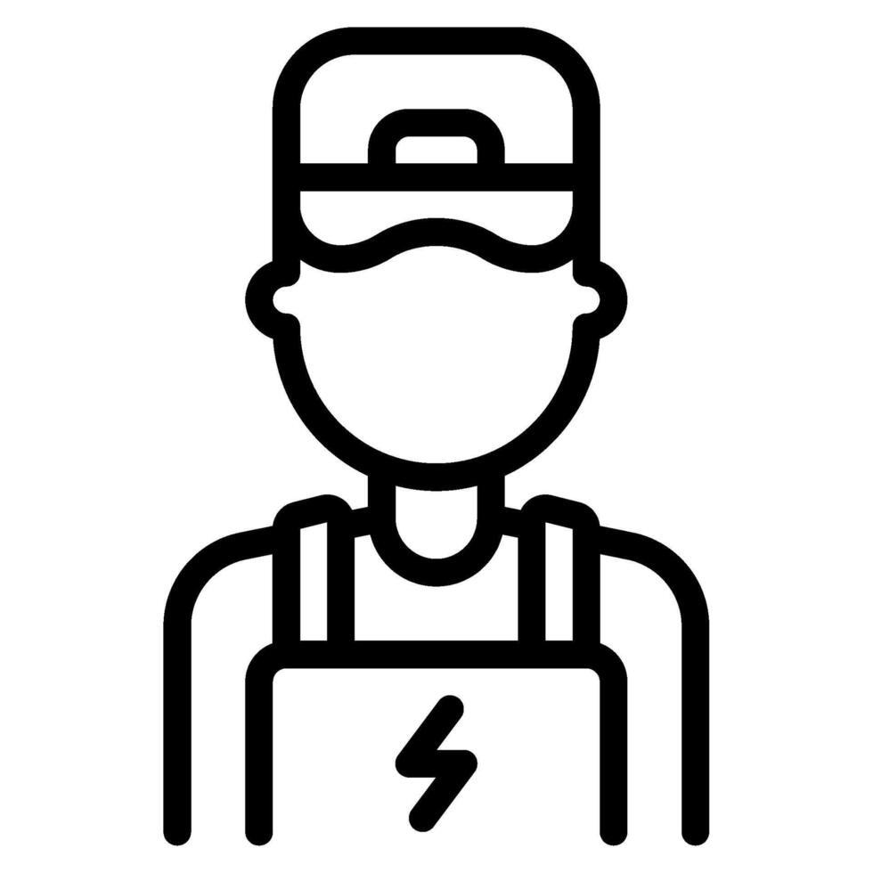 Electrician avatar job icon illustration vector