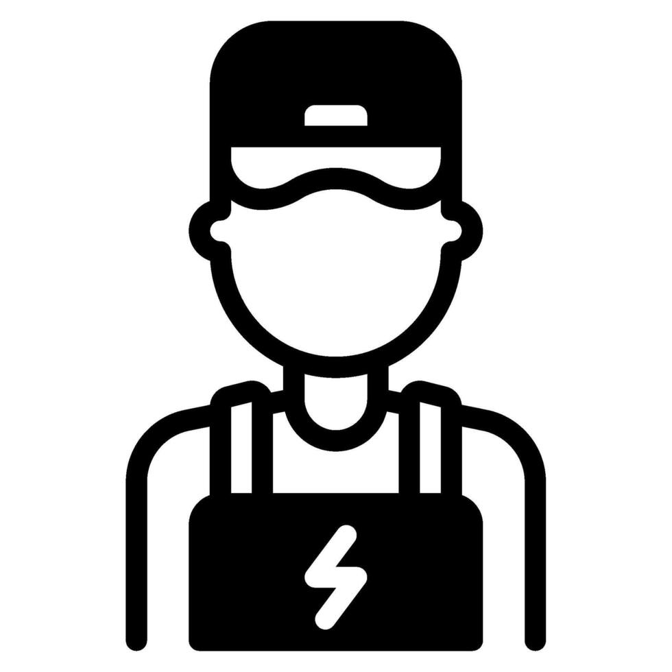 Electrician avatar job icon illustration vector