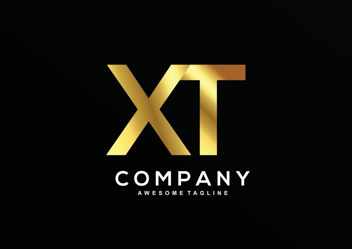 Luxury letter X and T with gold color logo template vector