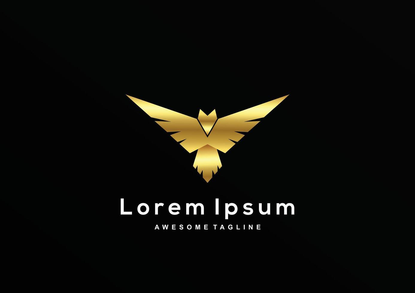 Luxury Eagle with gold color logo template vector