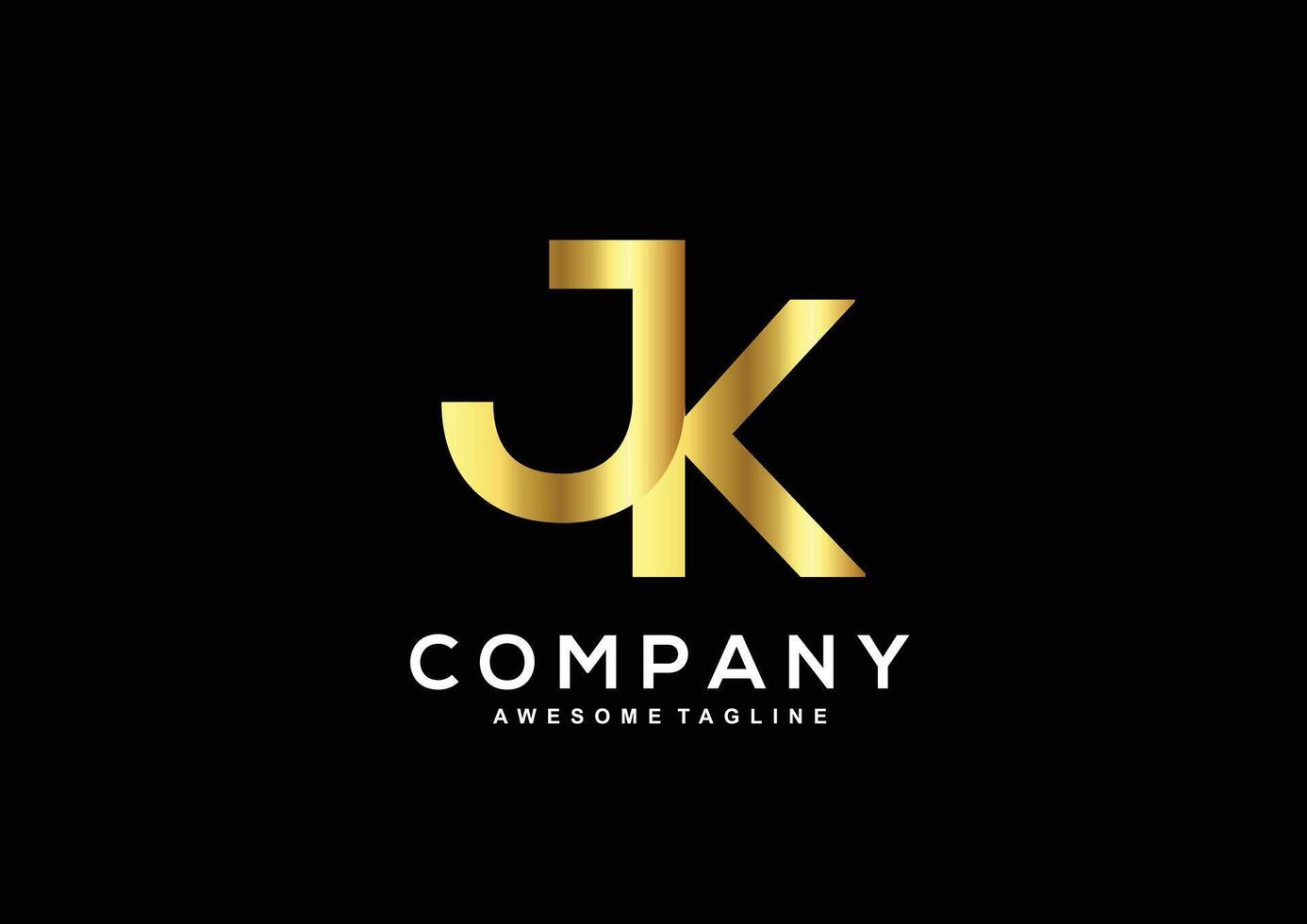 Luxury letter J and K with gold color logo template vector