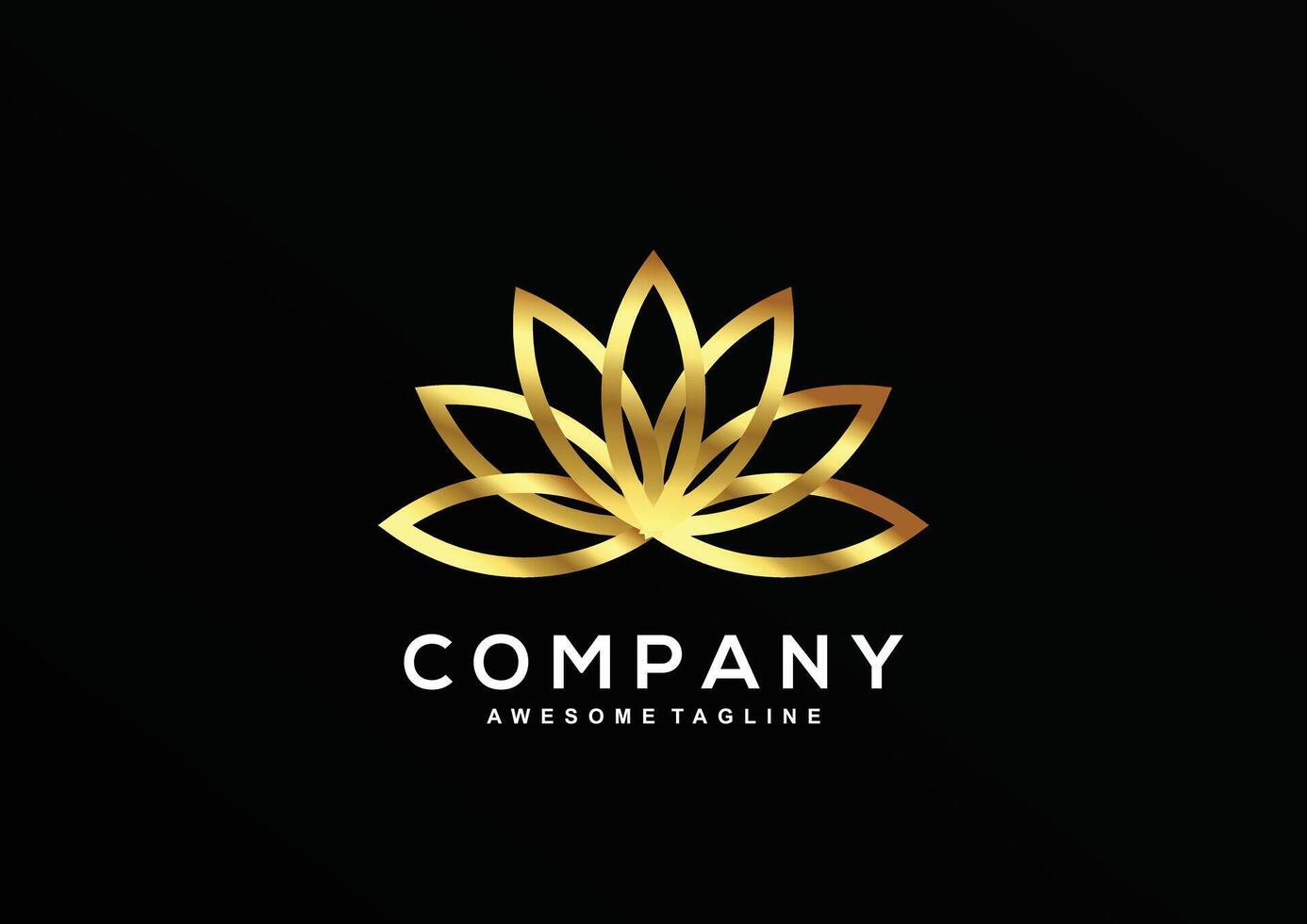 Luxury Cannabis with gold color logo template vector