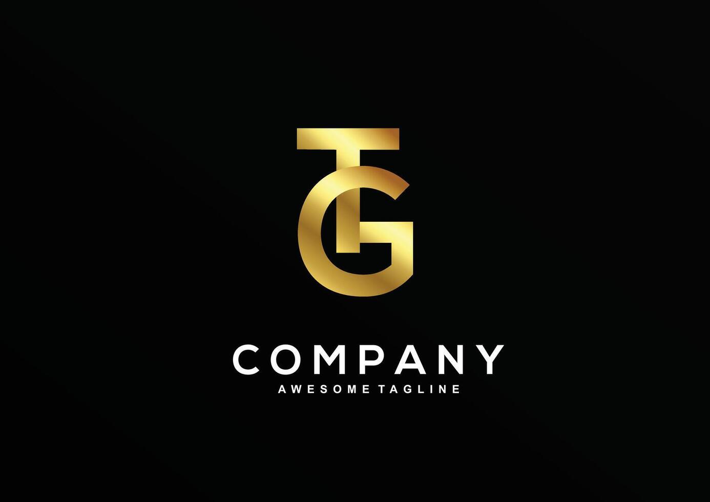 Luxury letter G and T with gold color logo template vector