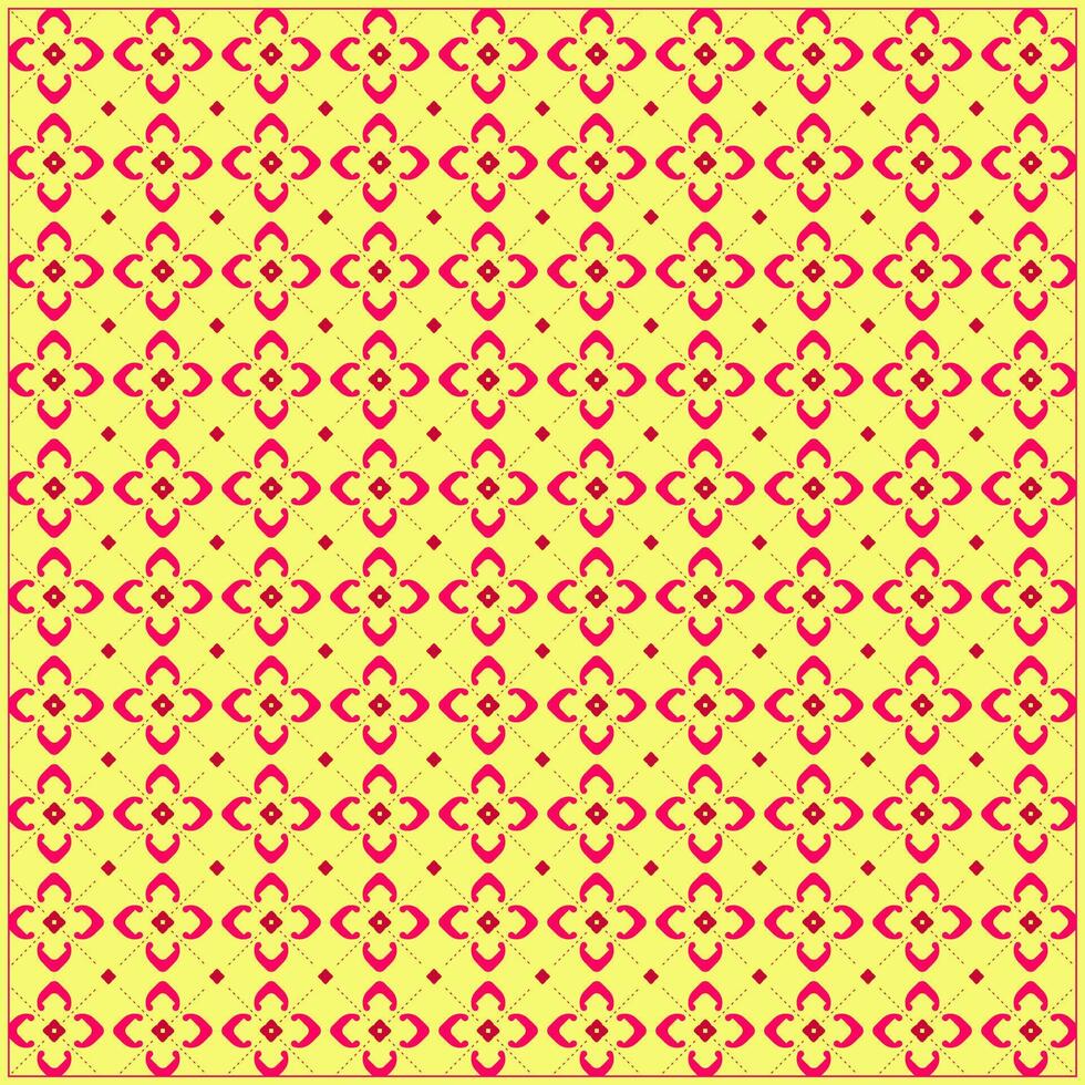 beautiful abstract flowers with dominant red pink color and bright yellow background vector