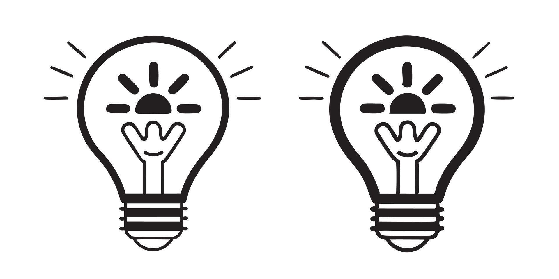 Light Bulb and Idea Icons Set vector