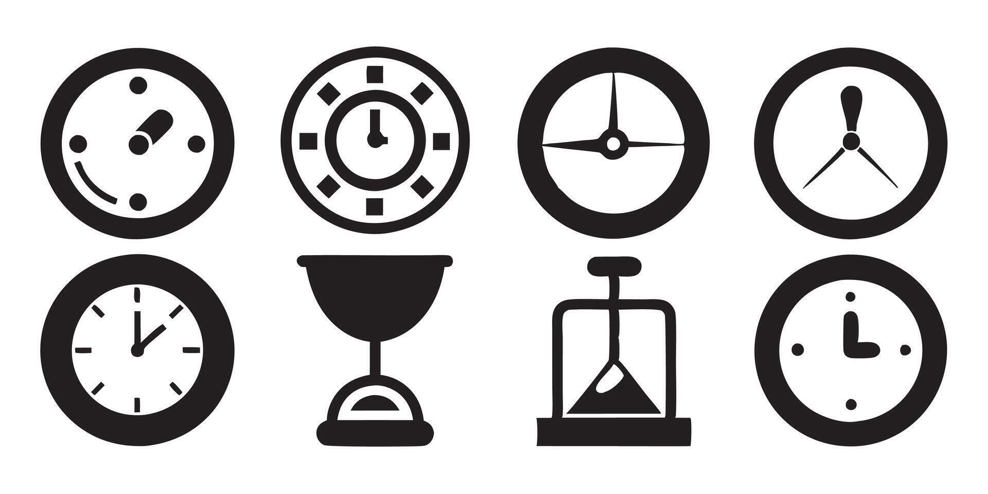 Time Management Icons Set vector