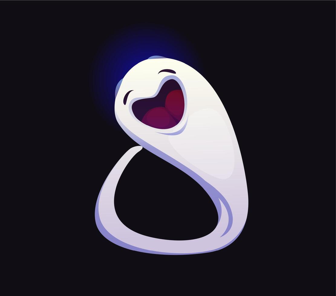 Number eight halloween laughing ghost font type vector