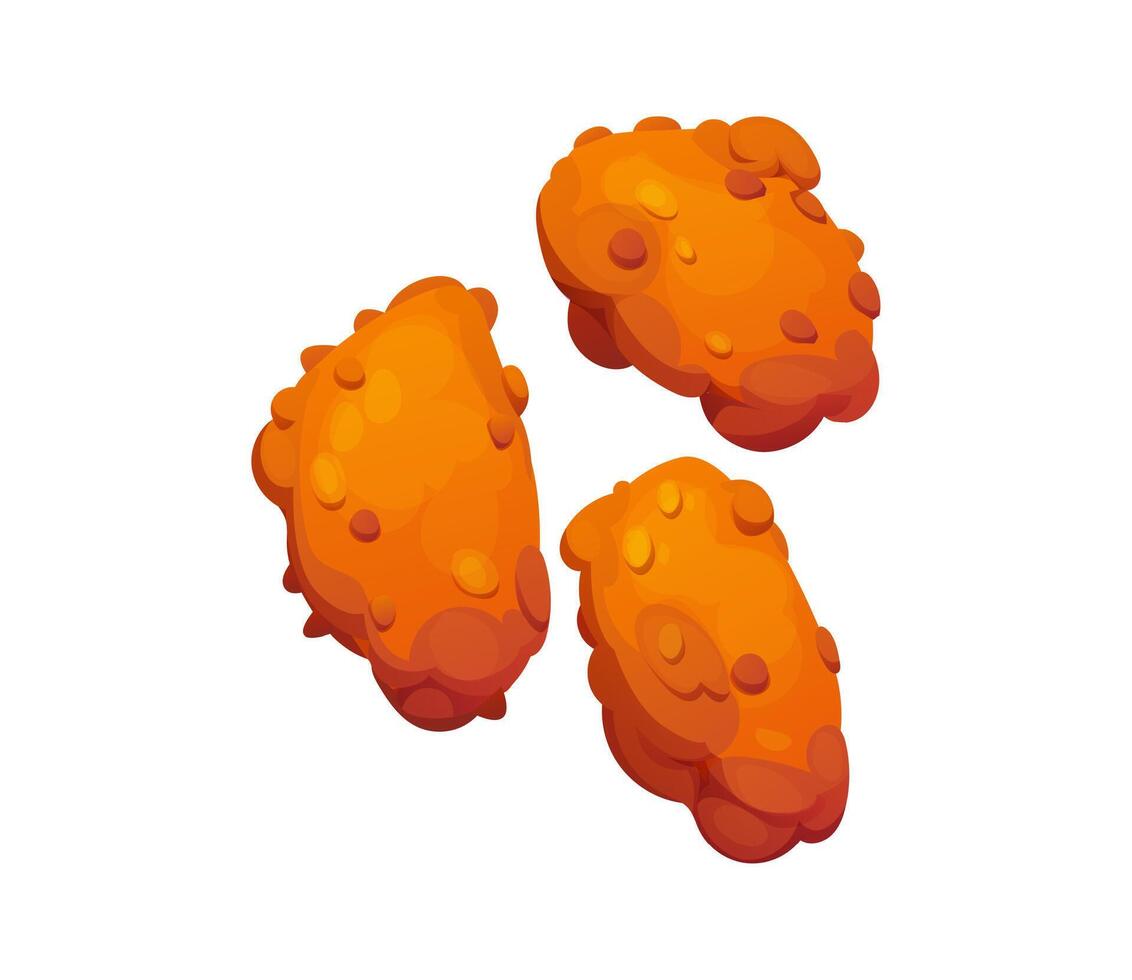 Cartoon chicken nuggets fast food snack or meal vector