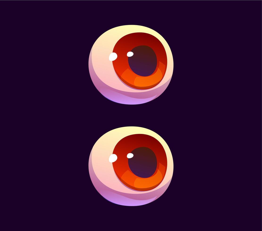 Halloween font, cartoon colon sign as two eyeballs vector
