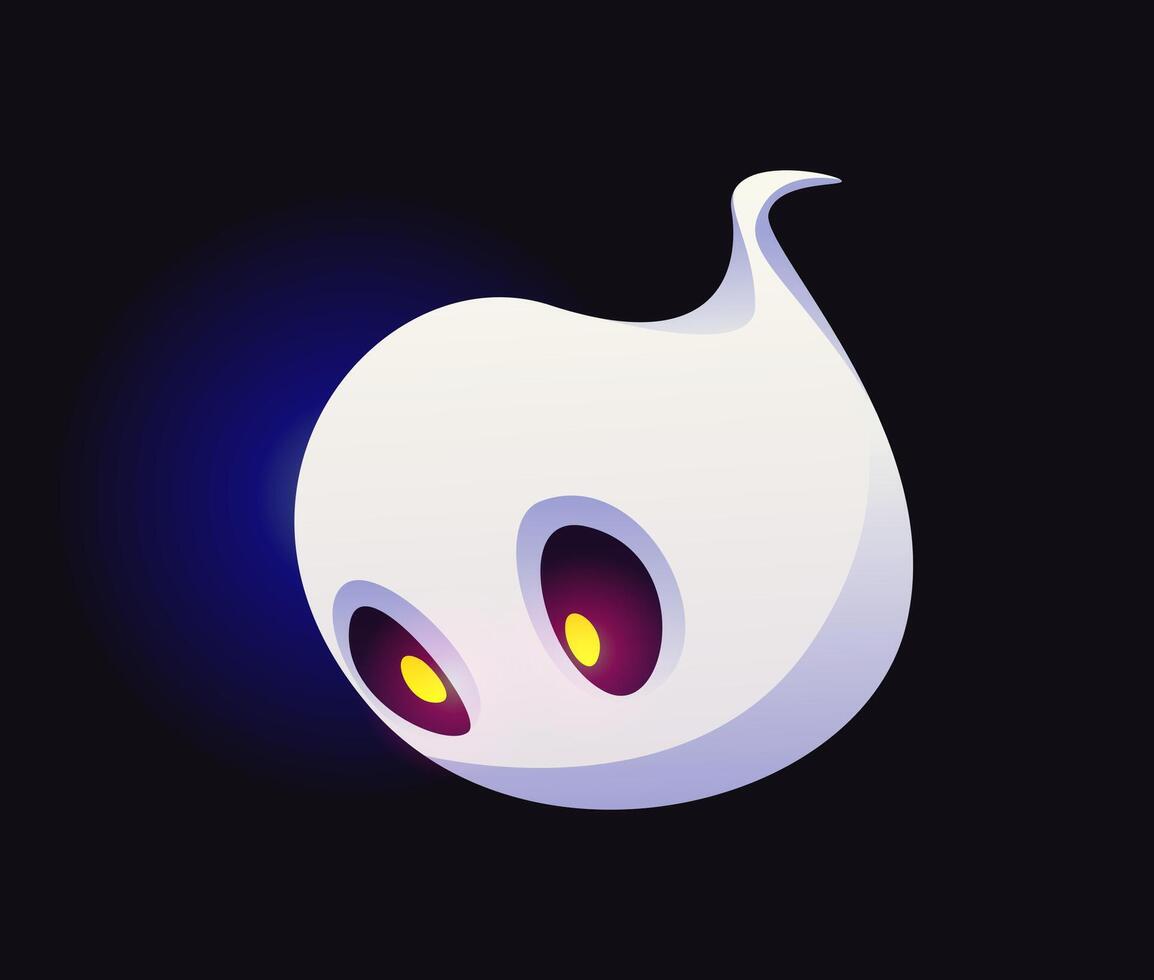 Halloween comma ghost font punctuation sign, glyph vector