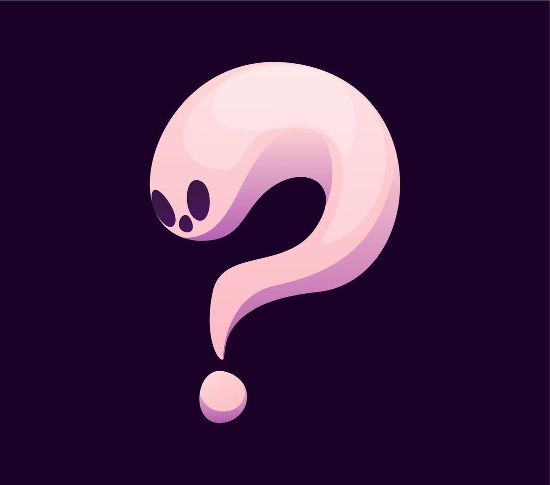 Halloween font, question sign in shape of ghost vector