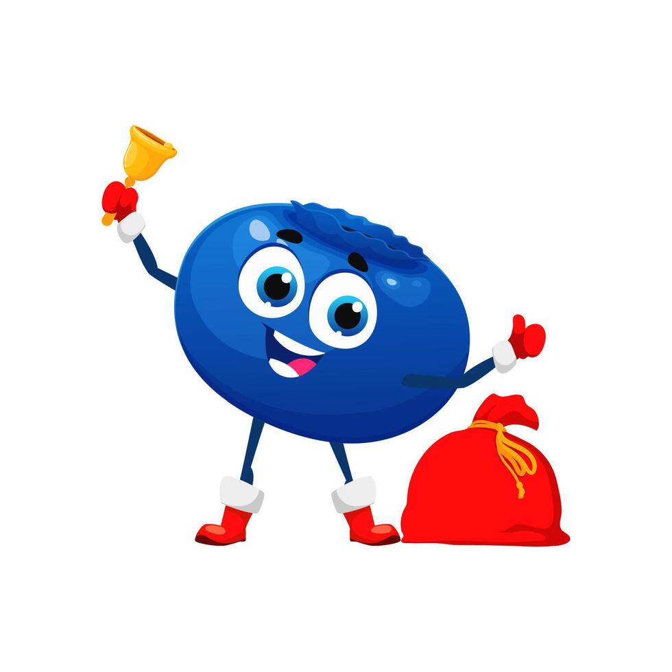 Cartoon christmas blueberry joyfully knolling vector