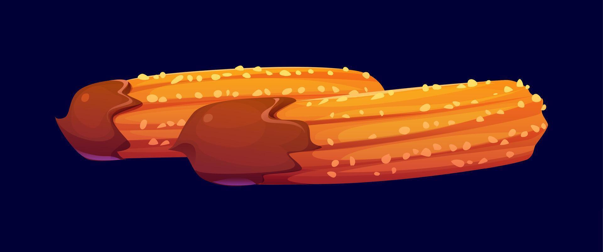 Cartoon churros confectionery and sweet pastry vector