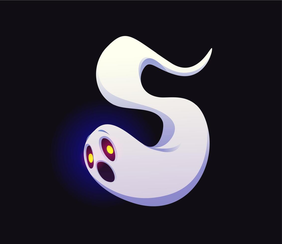 Number five cartoon Halloween ghosts scary type vector