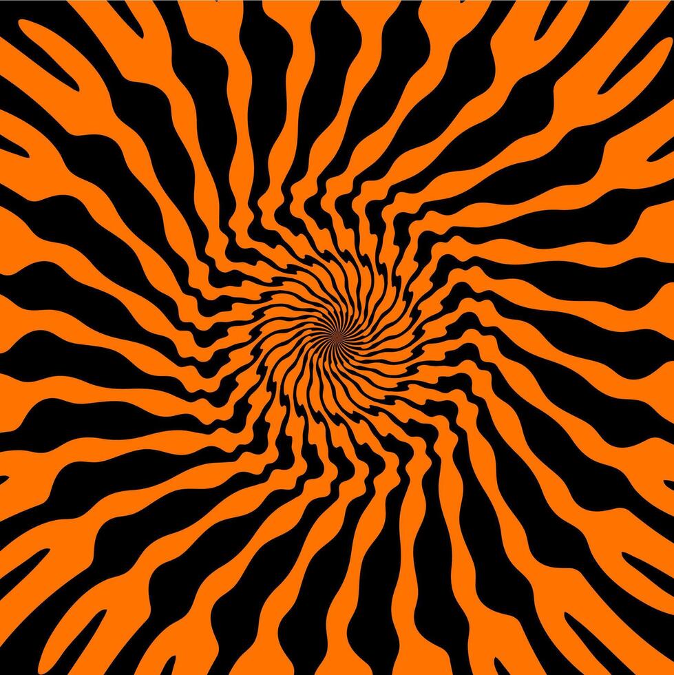 Psychedelic Halloween spiral fractal pattern vector
