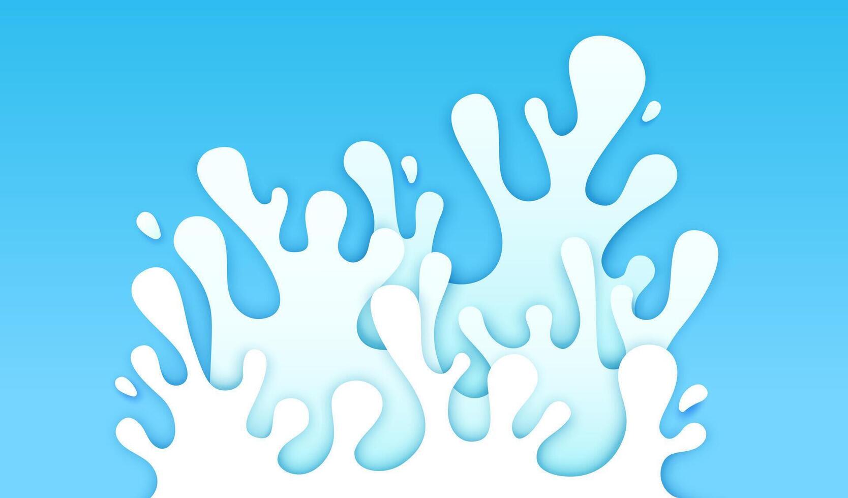 Paper cut milk drink splash and liquid cream wave vector