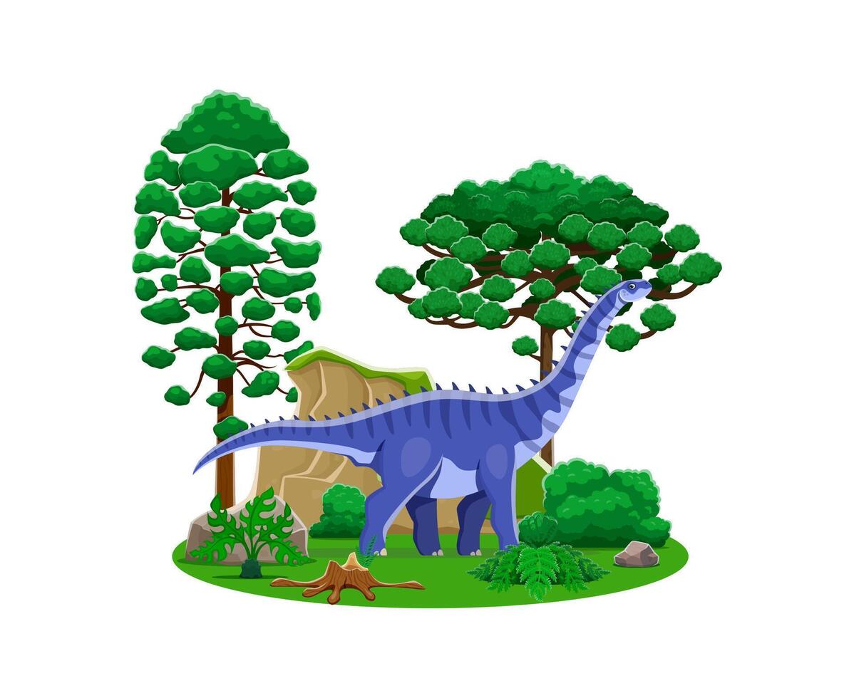 Cartoon prehistoric dinosaur, Hypselosaurus vector