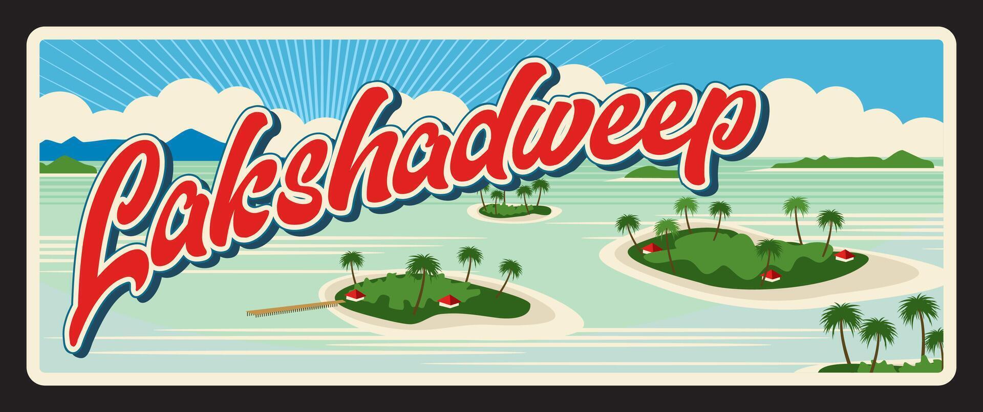 Lakshadweep Indian state sign retro travel plate vector