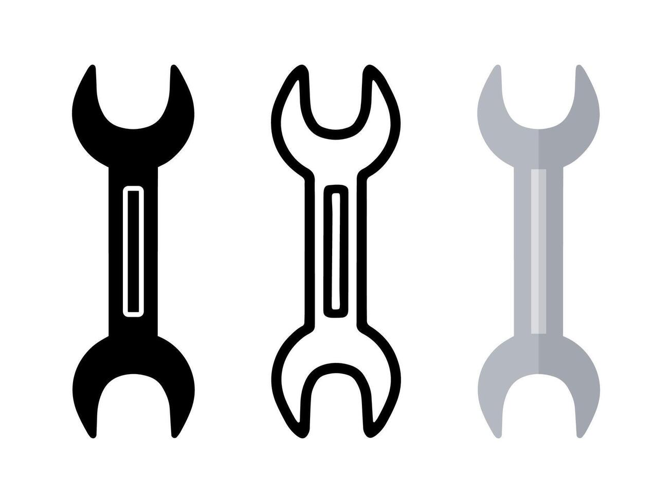 Set of Wrench cartoon doodle, , Illustration. vector