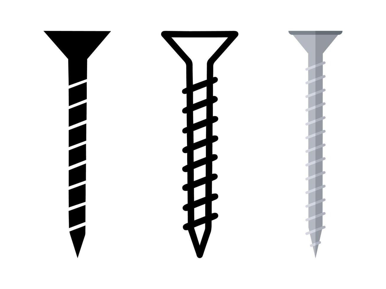 Set of Screw cartoon doodle, , Illustration. vector