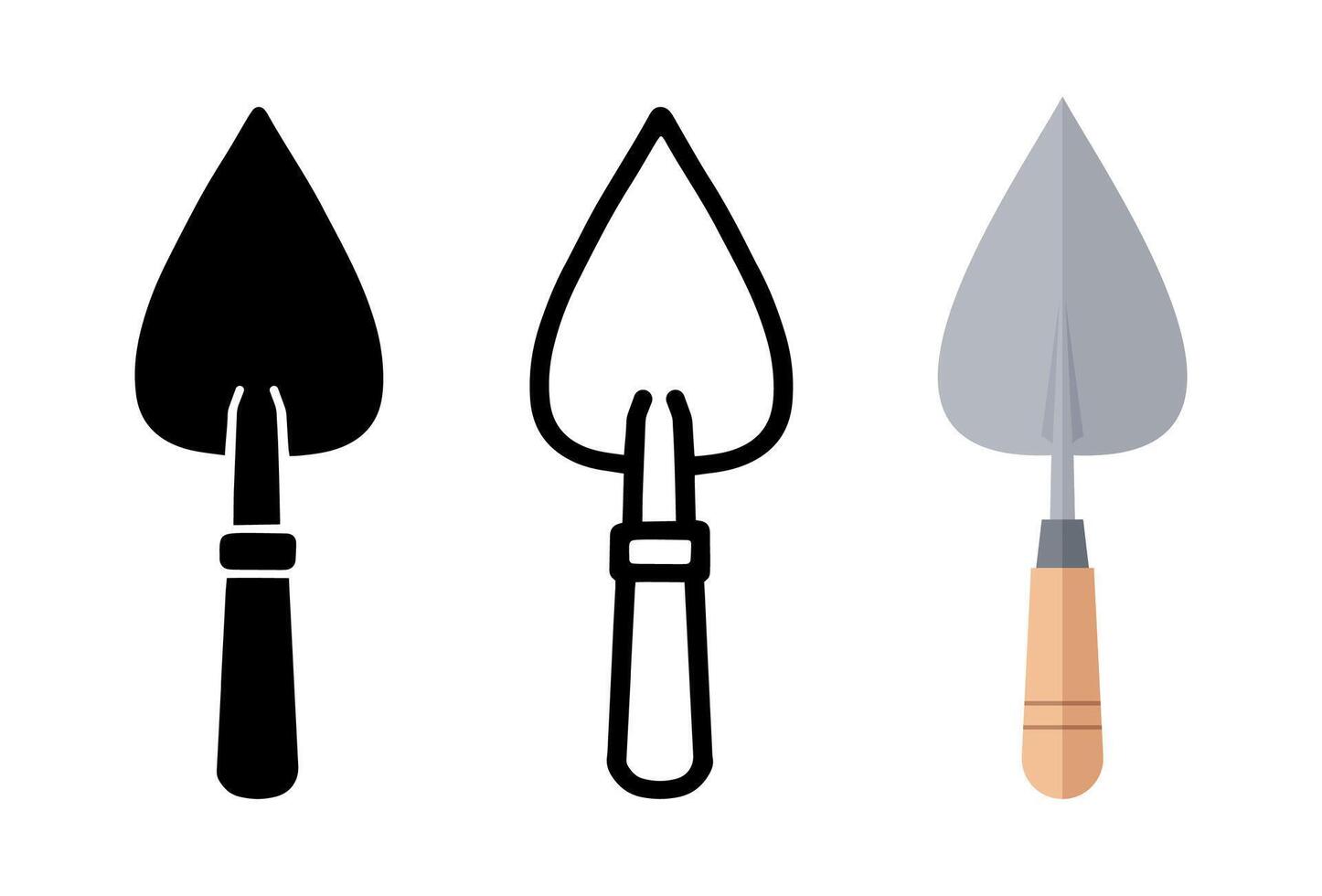 Set of Trowel cartoon doodle, , Illustration. vector